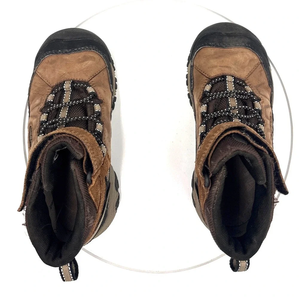 Keen Kids Brown Black Waterproof Hiking Boots 1029610 Size US 12 EU 30